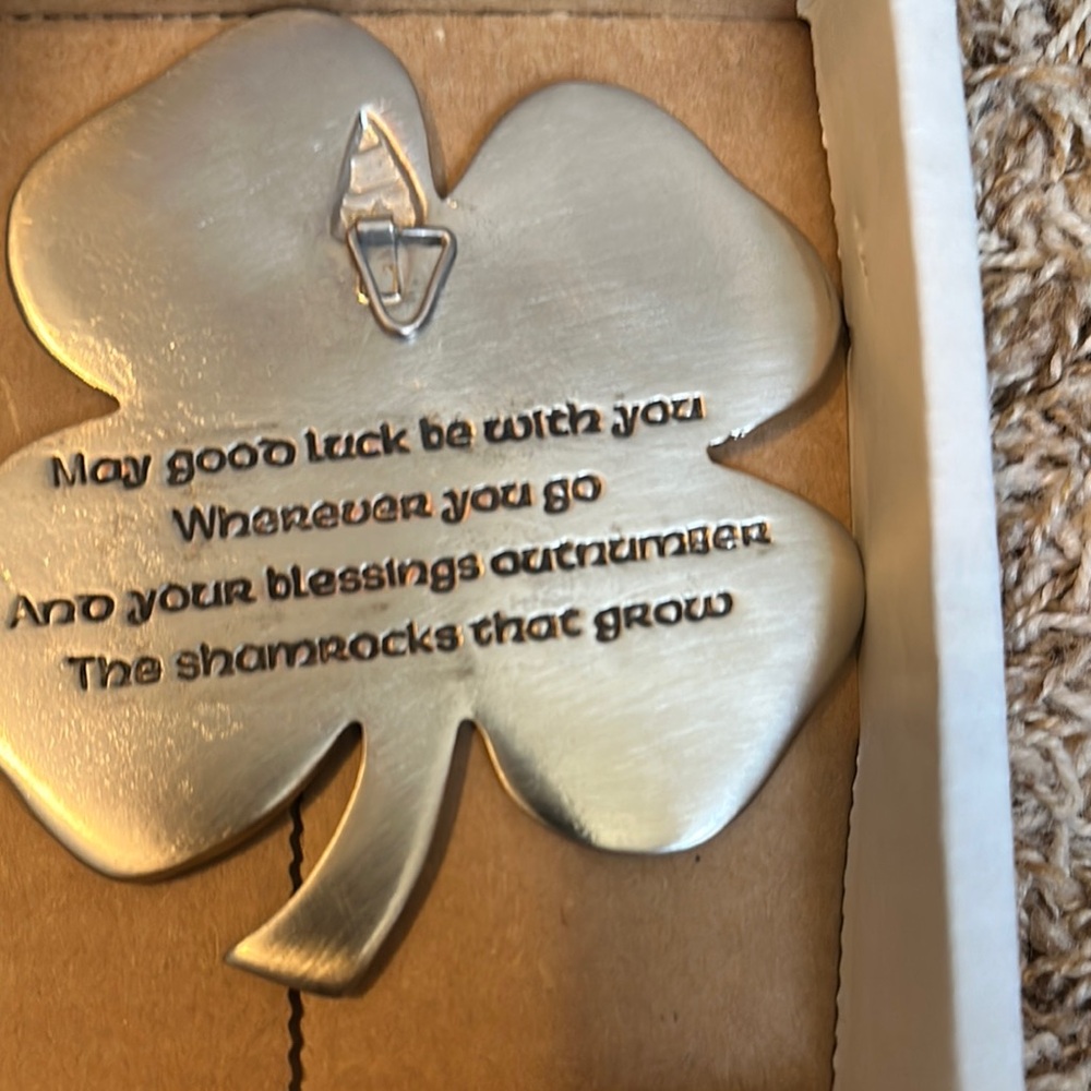 Silver Shamrock Plaque- set of 2